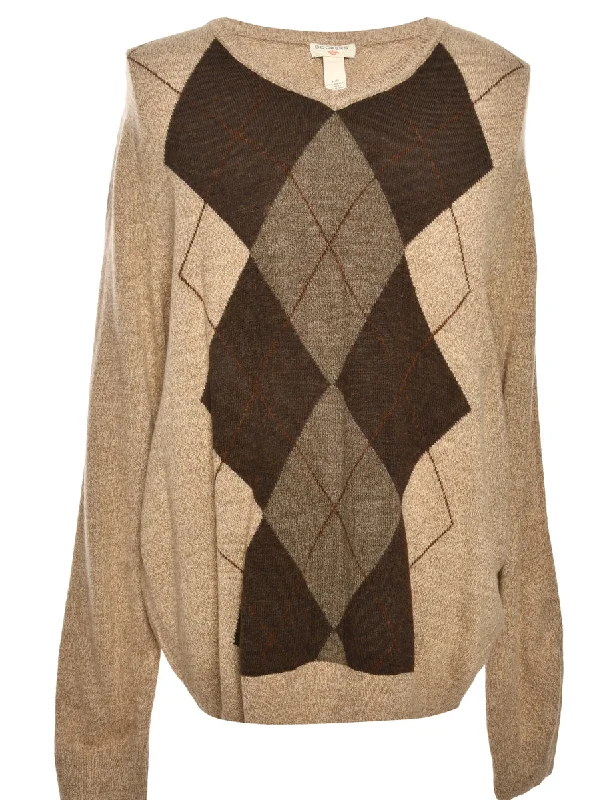 Discount Deals Brown Dockers Argyle Jumper - L