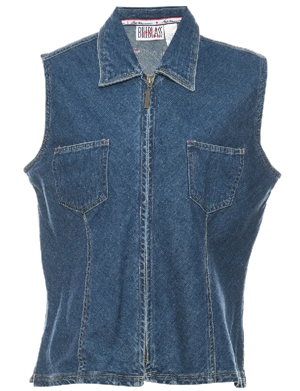 Bill Blass Denim Jacket Vest - L