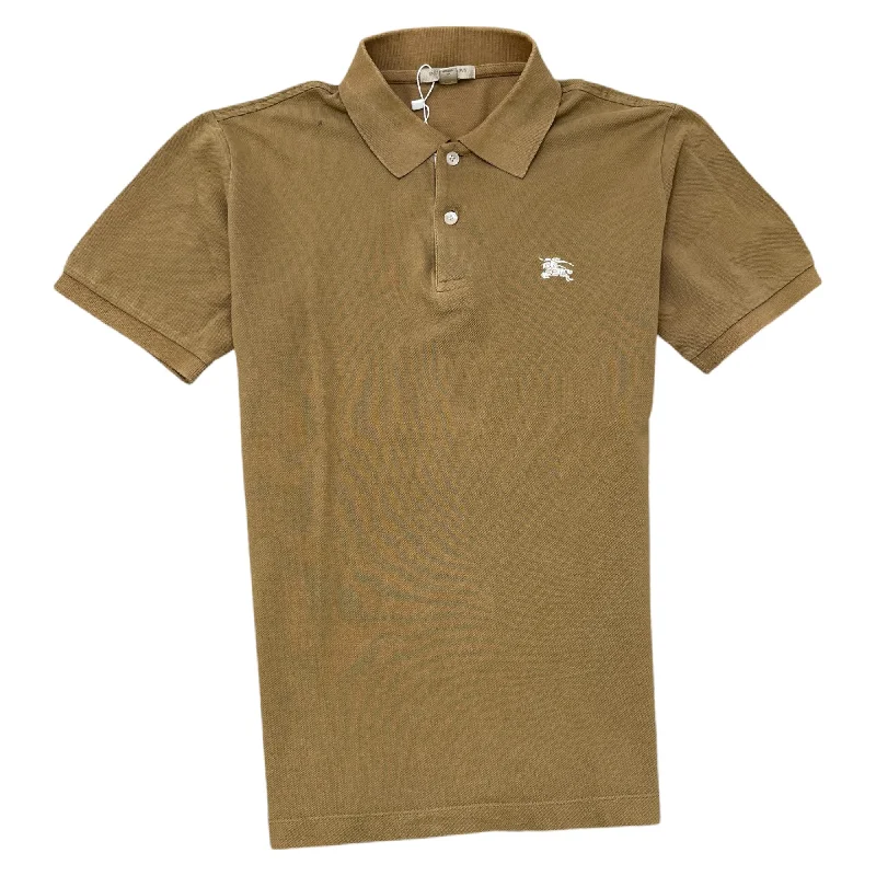 Bonus Offer Men's Embroidered Logo Polo Shirt Brown Size XS