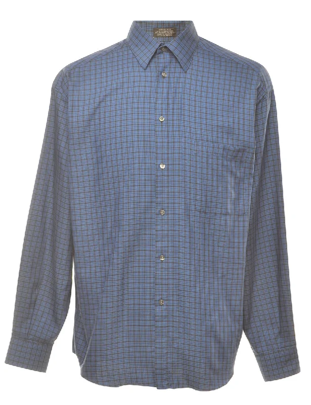 Super Deal Blue Checked Shirt - L