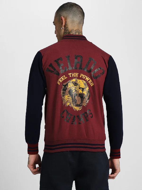 Weekend Discounts Worth Grabbing Veirdo Maroon Back Graphic Printed  Jacket