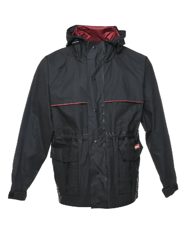 Price Slash Black Raincoat - M