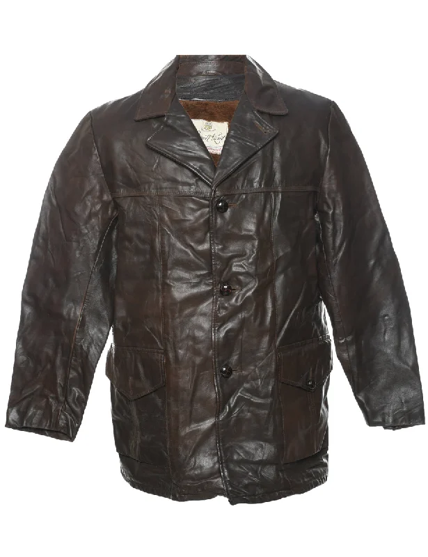 Markdowns Button Front Leather Jacket - L