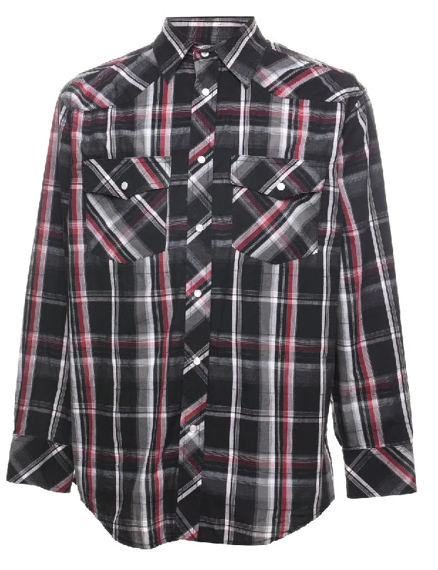 Black & Red Checked Western Shirt - M