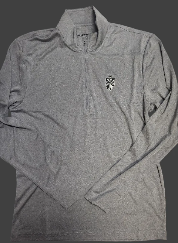 Quick Sale Men's Lightweight Sport 1/2 Zip Shield Pull Over -Light Gray