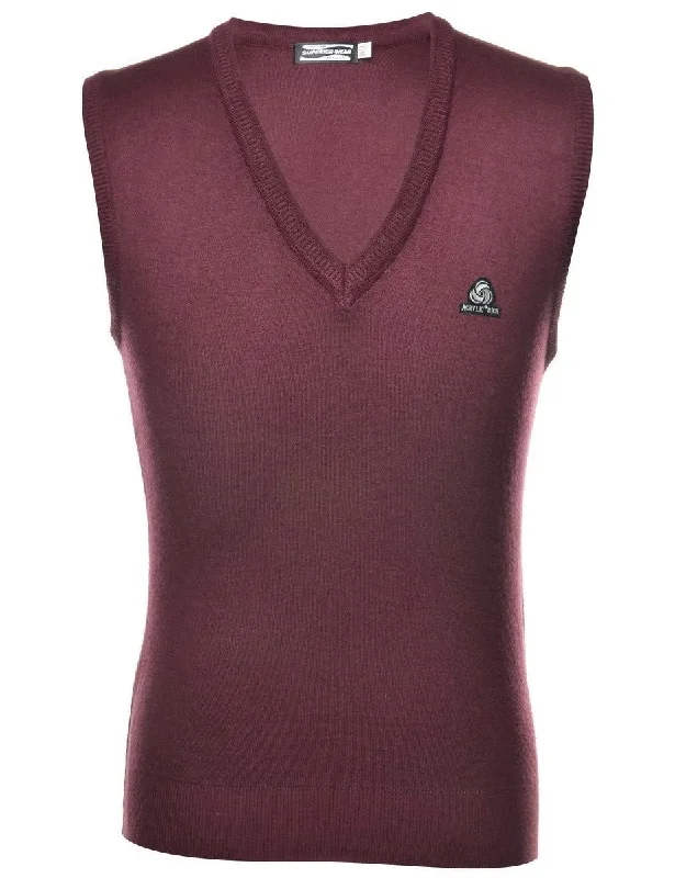 Quick Deals Burgundy Sweater Vest - M