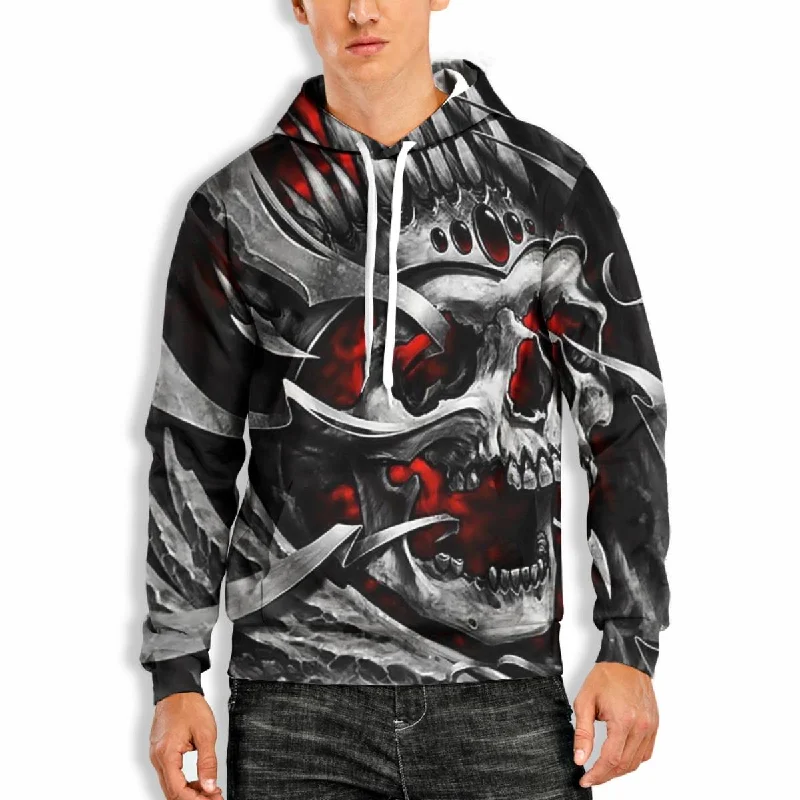 Daily Deals 3D PRINT HOODIE WITH SKULL PRINT Print