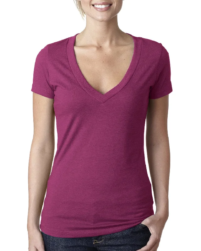 Major Deal Next Level Ladies CVC Deep V-Neck Tee | Lush
