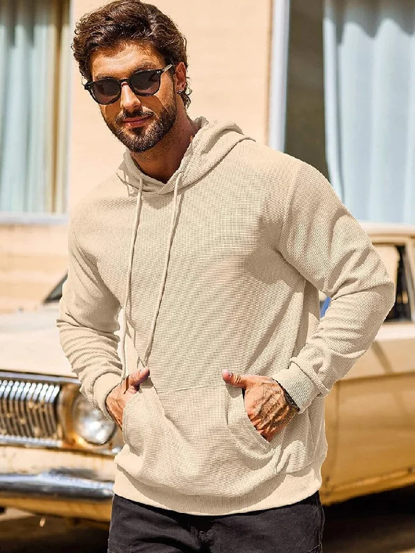 Don't Wait Classic Leisure Waffle Knit Hoodie (US Only)