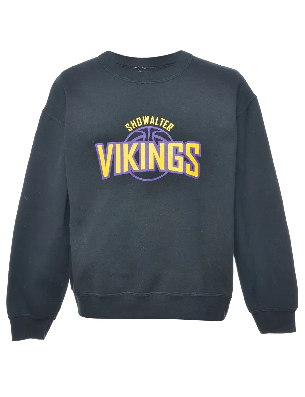 Take Advantage Black Vikings Printed Sweatshirt - M