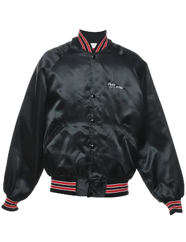 Black & Red Bomber Jacket - M