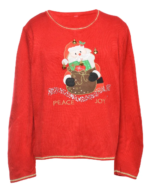 Beyond Retro Reworked Christmas Jumper With Bells - XL