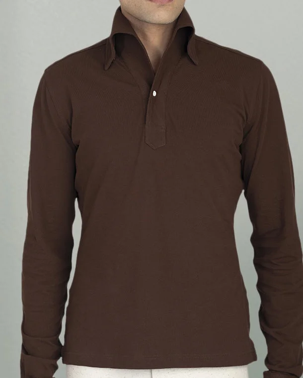 Brown Pique Polo T-Shirt