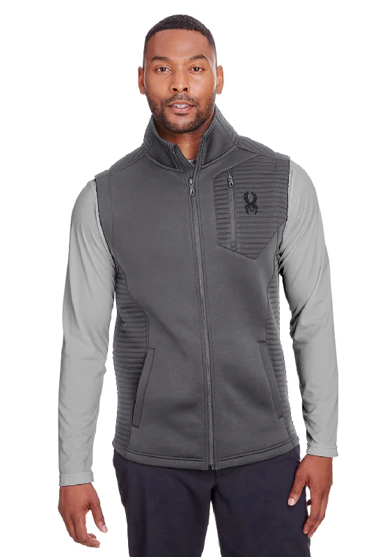 New Markdowns Spyder Mens Venom Full Zip Vest - Polar Grey