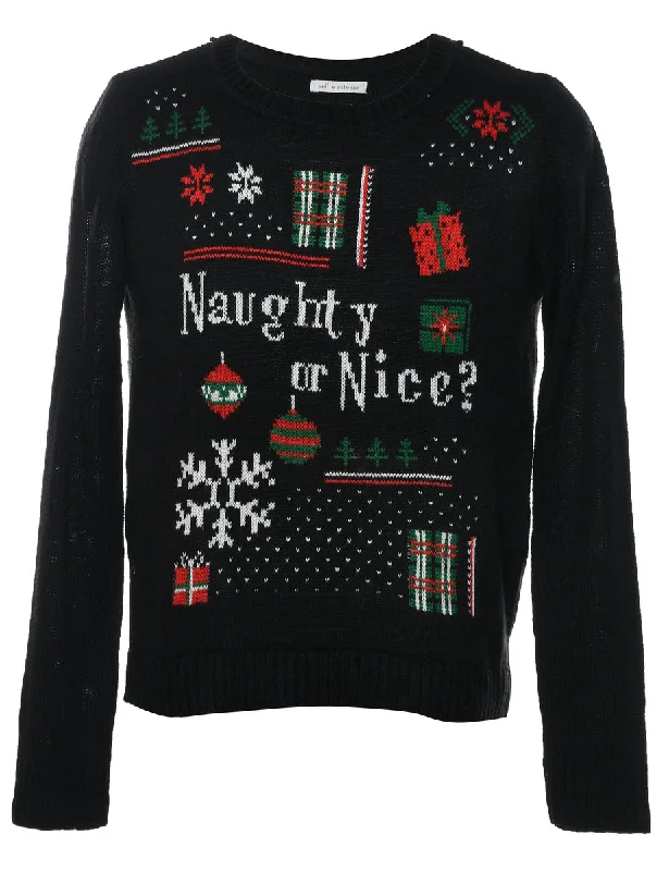 Black Christmas Jumper - L