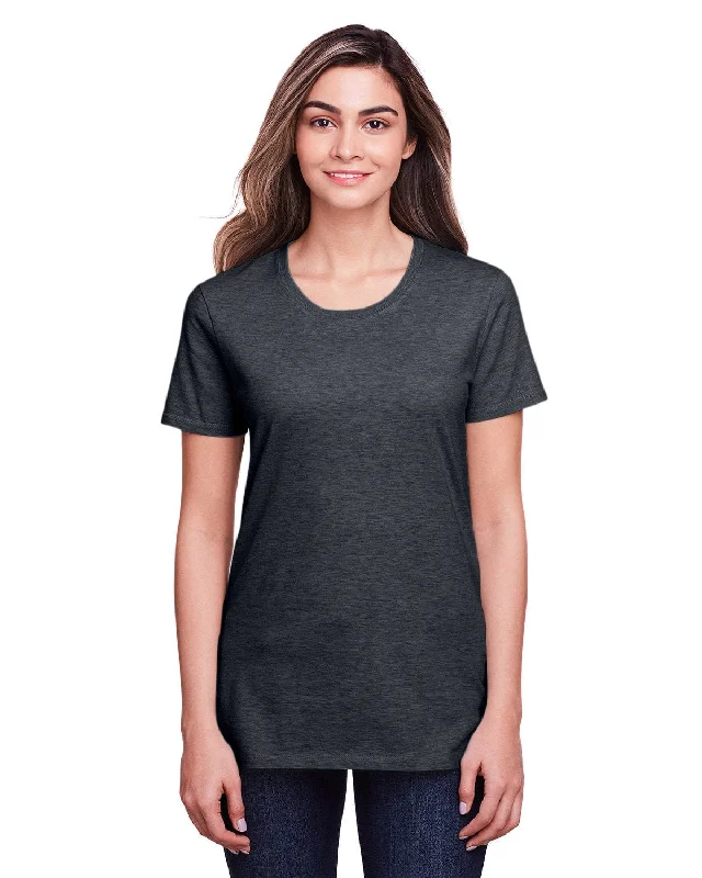 Fruit of the Loom Ladies ICONIC T-Shirt | Black Ink Heathr