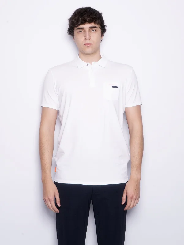 Deep Discounts Polo in Tessuto Tecnico Bianco