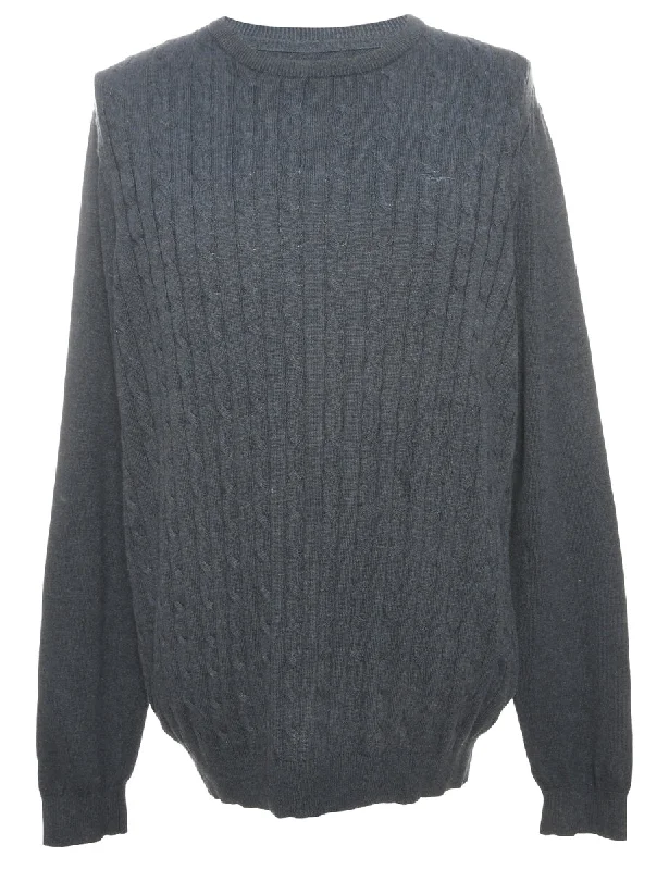 Deal Alert Cable Knit Grey Jumper - M