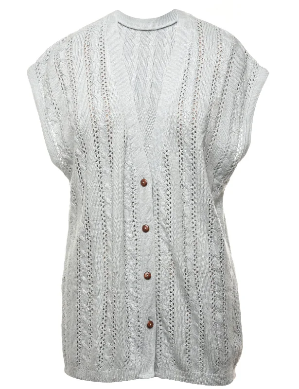 Stock Clearance Button Front Sweater Vest - L