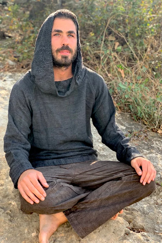 Midnight Sale Hemp Wool Pullover ⋙ Herbal Dye Black