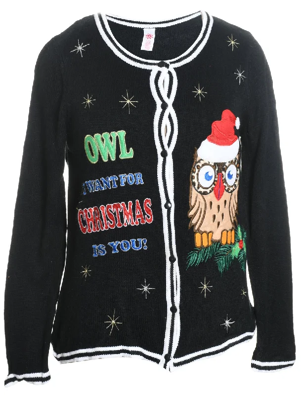 Black Christmas Cardigan - S