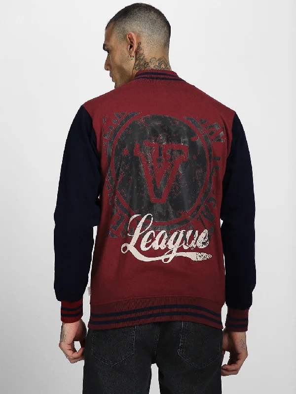 Deal Dash Men's Maroon League Regular Fit Jacket