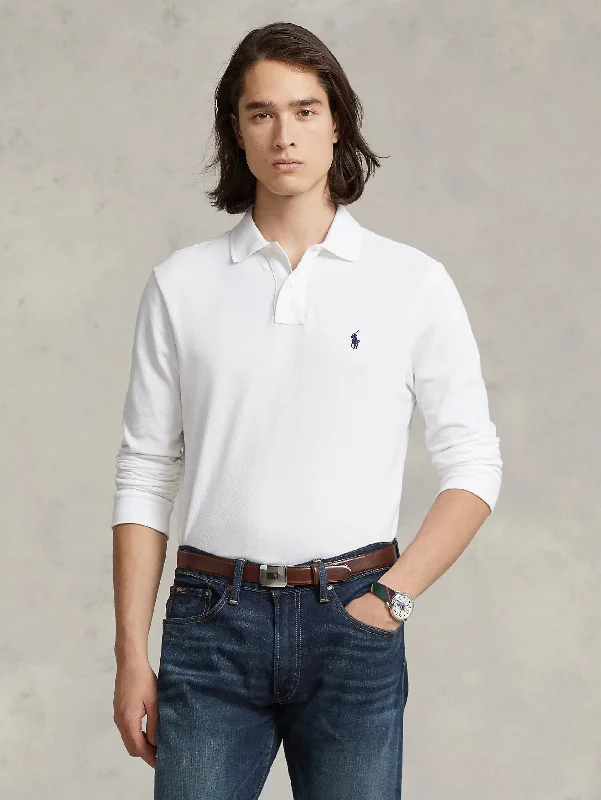 Customer Appreciation Sale Polo Slim Fit Manica Lunga Bianco