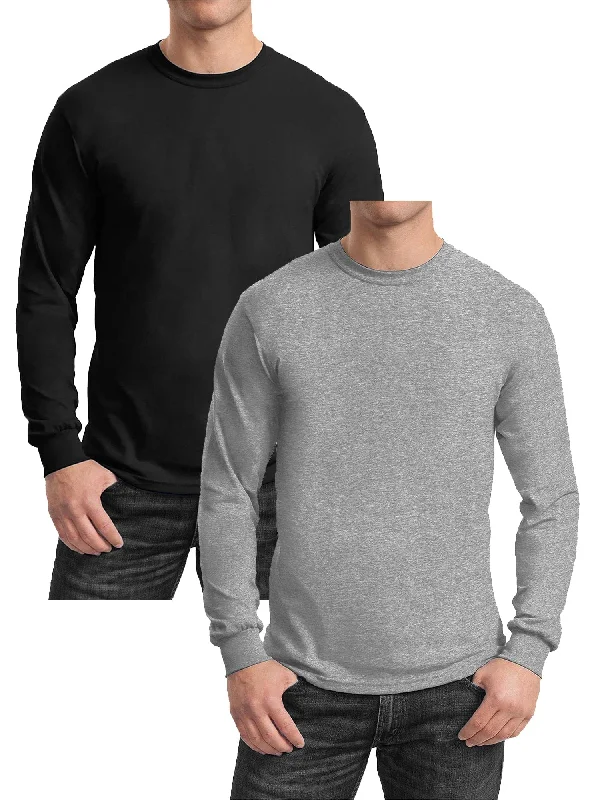 Doorbuster Deal GBH Men's Egyptian Cotton Blend Long Sleeve Tee 2-Pack (S-2XL)