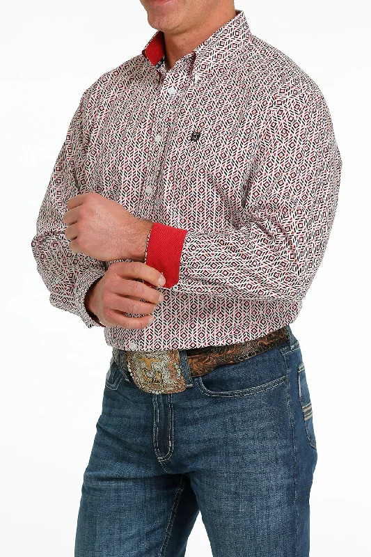 Weekend Shopping Extravaganza CINCH WHITE & RED GEOMETRIC PRINT