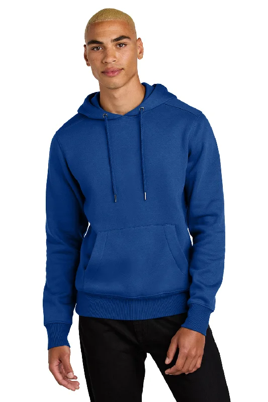Deal Dash District Mens Perfect Weight Fleece Hooded Sweatshirt Hoodie w/ Pouch Pocket - Deep Royal Blue