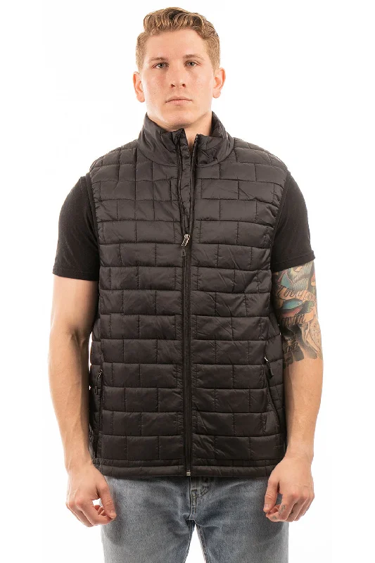 Hot Deal Burnside Mens Element Full Zip Puffer Vest - Black