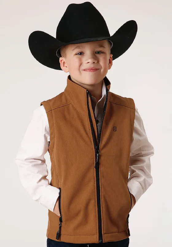 Roper Boys Kids Caramel Polyester Softshell Vest XL