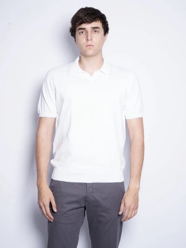 Bargain Blast Polo in Cotone Tinto in Capo Bianco
