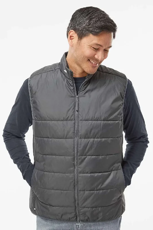 Discount Extravaganza Adidas Mens Full Zip Puffer Vest - Grey