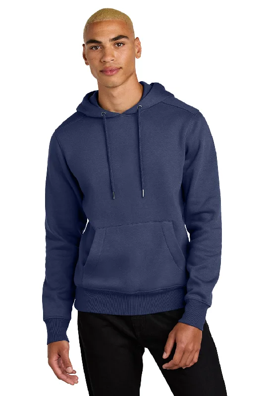 Weekend Specials to Enjoy District Mens Perfect Weight Fleece Hooded Sweatshirt Hoodie w/ Pouch Pocket - Tanzanite Blue