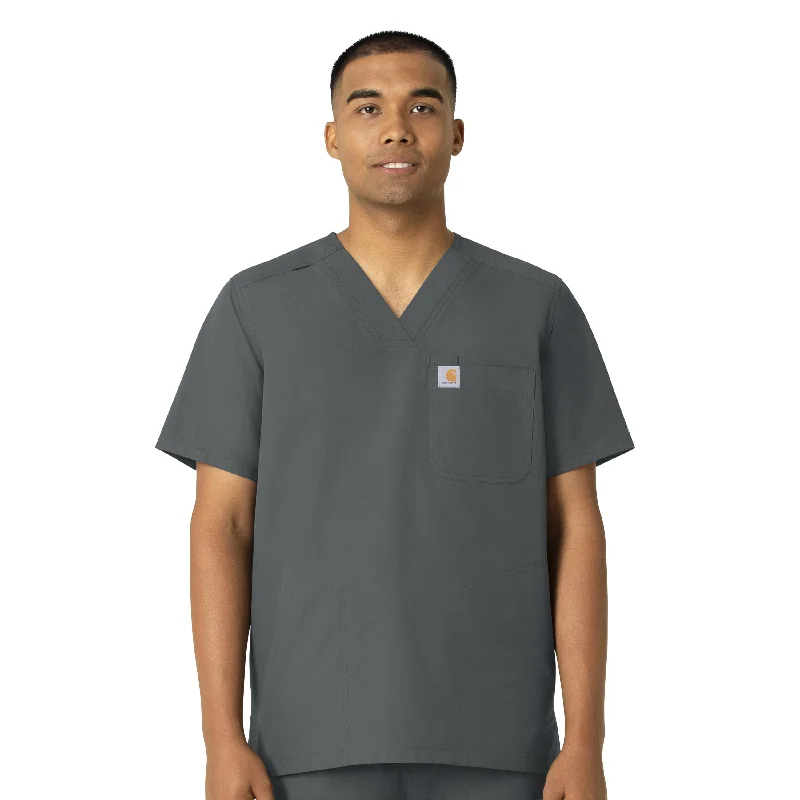 Loyalty Reward Carhartt Force Essentials Men's V-Neck Shirttail Scrub Top - Pewter