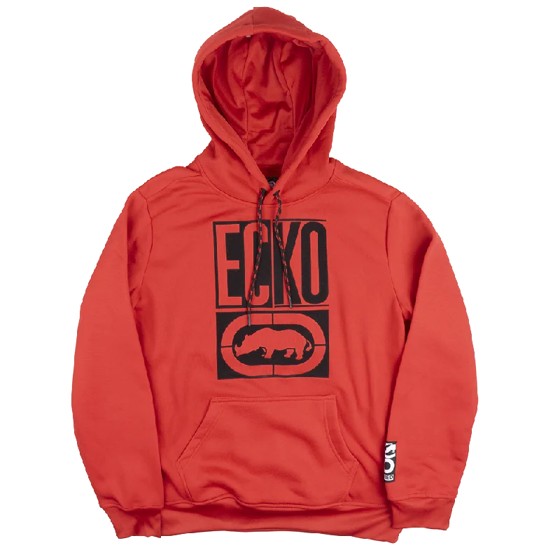 ECKO UNLTD FLEECE HOODIE SWEATSHIRT TRUE ECKO RED - EO32H779B