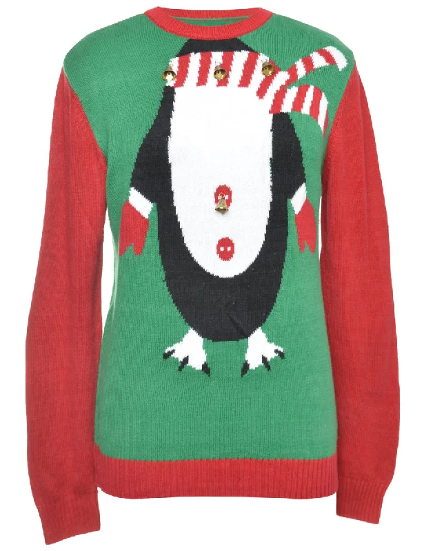 Beyond Retro Reworked Christmas Jumper With Bells - M