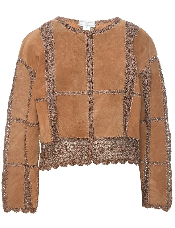 Steals and Deals Button Front Suede Jacket - L