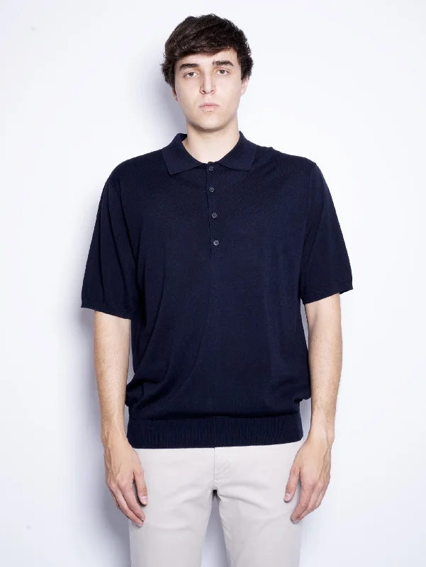 Deal Zone Polo in Cotone Extrafine Blu Notte