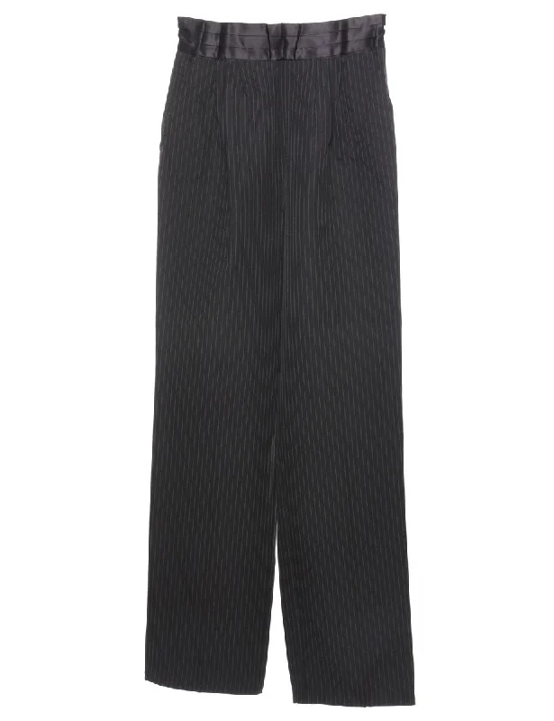 Unmissable Offer Black Pinstriped Trousers - W26 L33