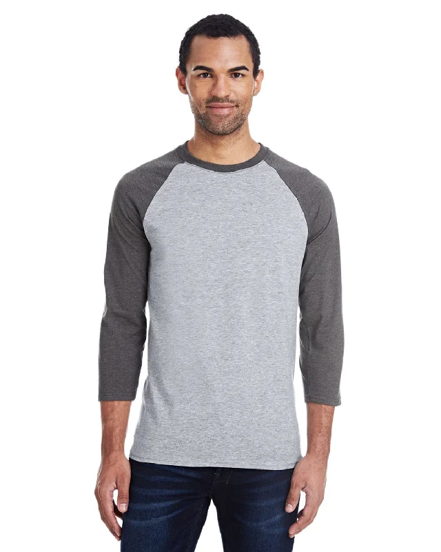 Weekend Savings Spectacular Hanes Mens X-Temp Baseball T-Shirt | Lt Stl/ Char Hth