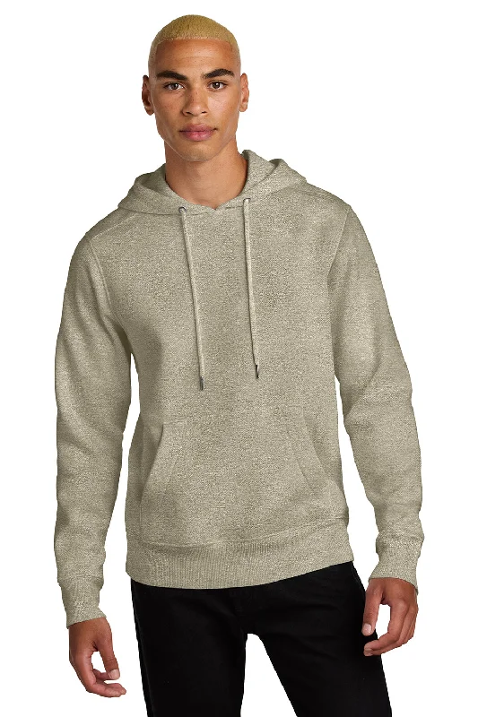 Weekend Deals That Excite District Mens Perfect Weight Fleece Hooded Sweatshirt Hoodie w/ Pouch Pocket - Heather Latte Brown