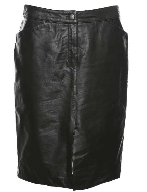 Weekend Savings Sensation Black Leather Skirt - M