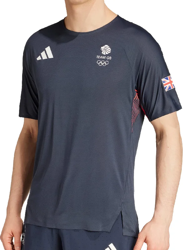 Buy Now adidas Adizero Team GB Short Sleeve Mens Running Top - Blue