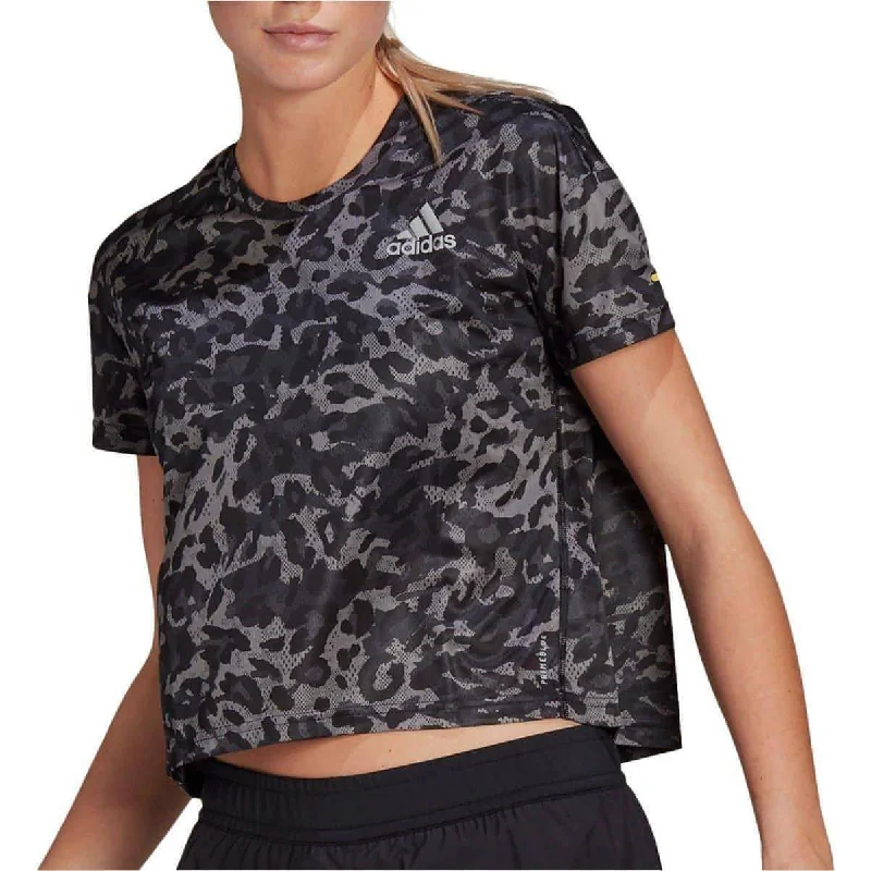 Season Finale Sale adidas Fast PrimeBlue Short Sleeve Womens Running Top - Grey