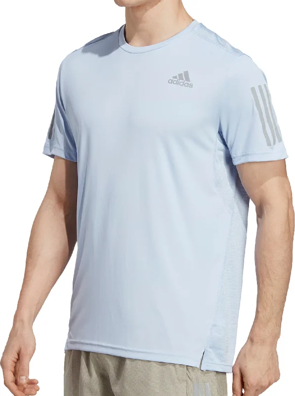 Mega Sale adidas Own The Run Short Sleeve Mens Running Top - Blue