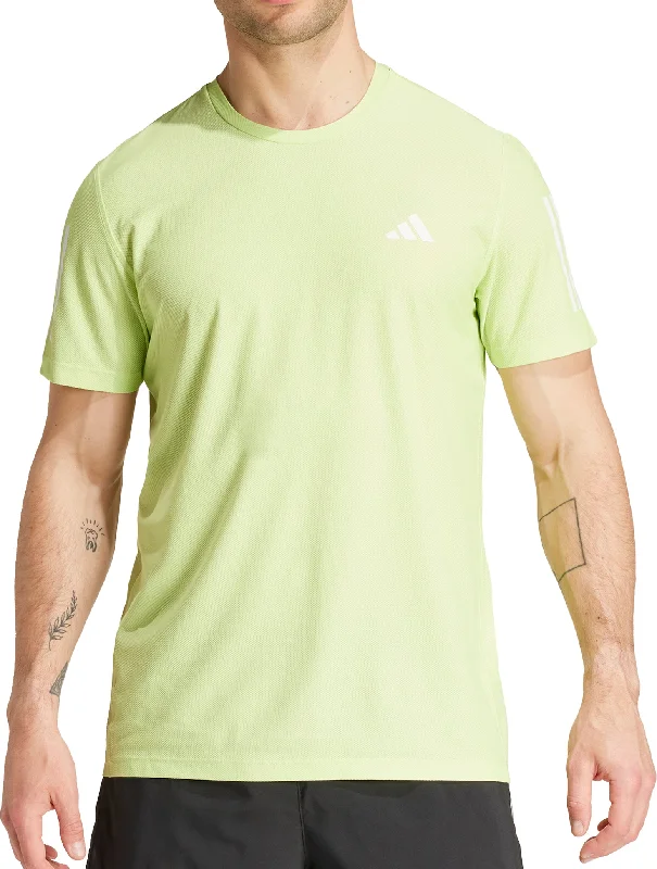 Season Finale Sale adidas Own The Run Short Sleeve Mens Running Top - Green