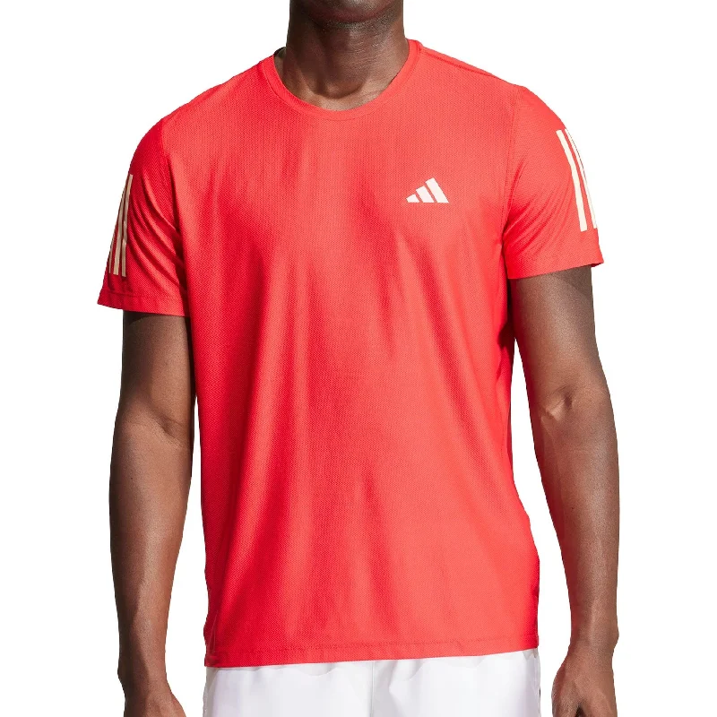 Markdown Sale adidas Own The Run Short Sleeve Mens Running Top - Red