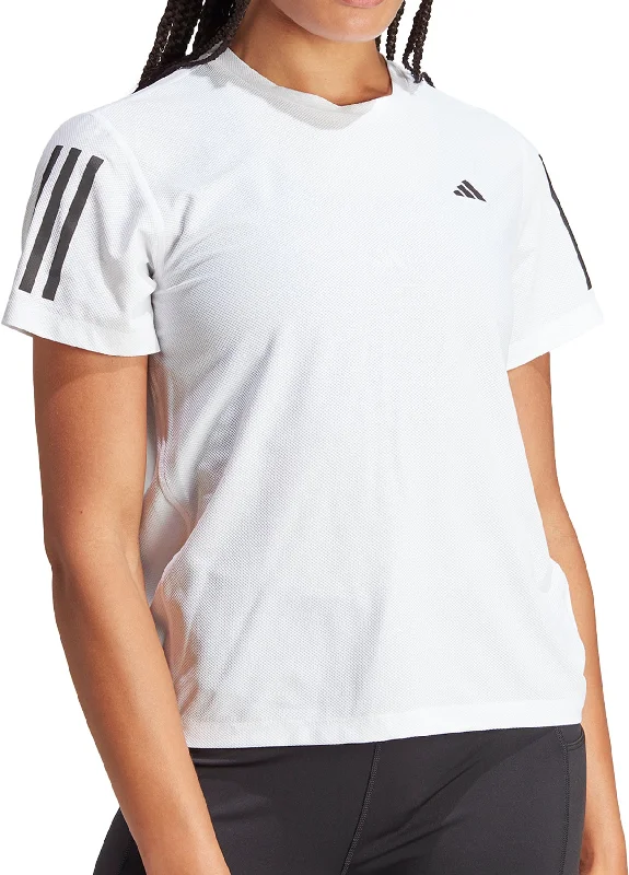 Weekend Deal adidas Own The Run Short Sleeve Womens Running Top - White